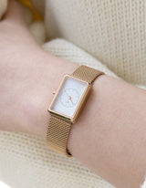 Gold square watches for women