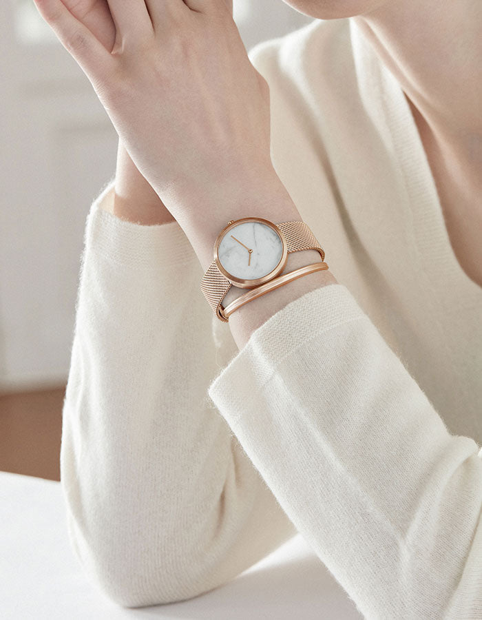 Vàng hồngmesh watches for women